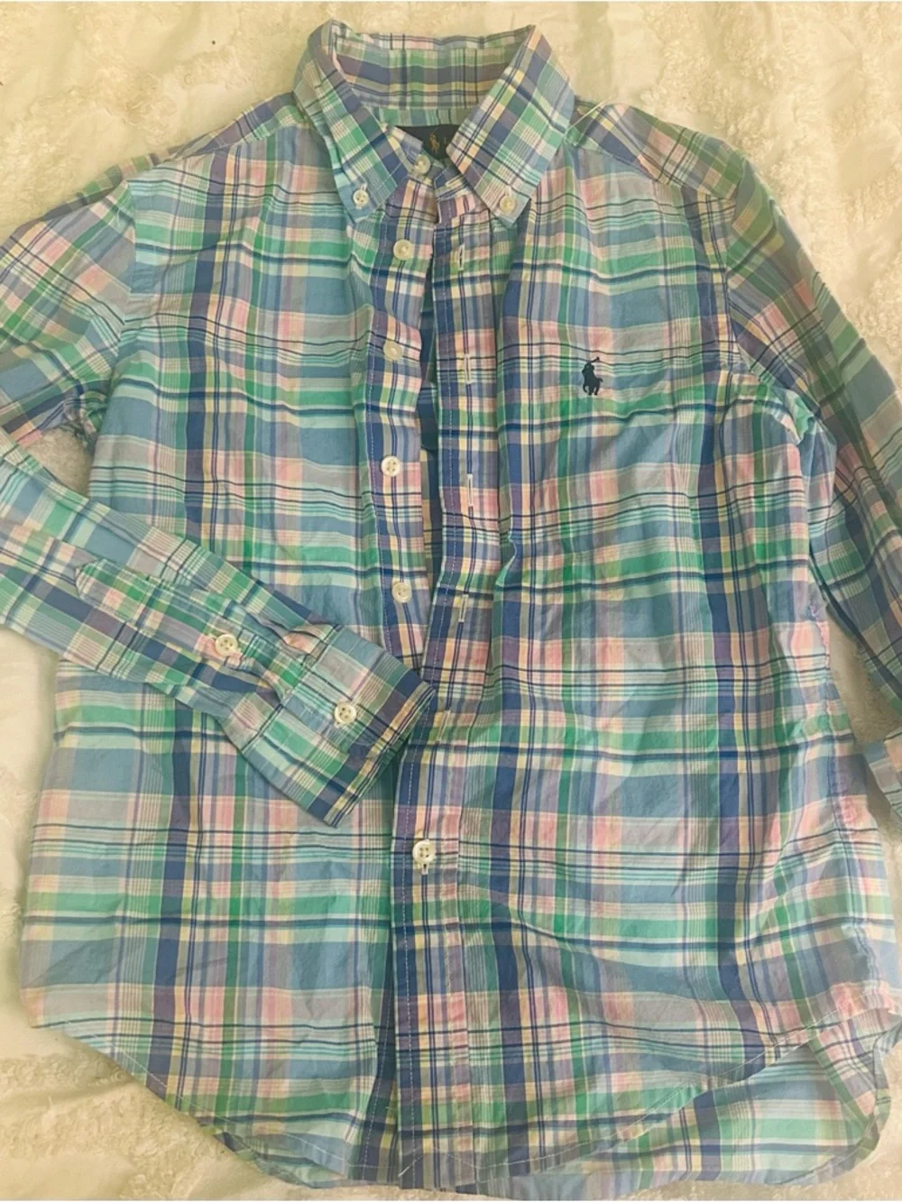 Ralph Lauren Boys Cotton Plaid Button-Down Shirt